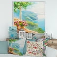 thumbnail image 2 of Designart 'House With Colorful Flowers Near The Sea V' Nautical & Coastal Framed Canvas Wall Art Print, 2 of 5