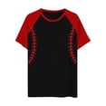 thumbnail image 4 of Mchoice Womens Summer Tops 2025 Fashion Round Neck Leisure Short Sleeve Shirts Plus Size Baseball Printed Blouse Tees, 4 of 4