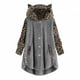 thumbnail image 1 of Chaqueta de lana para mujer Abrigos de imitación Sudadera con capucha Botón Sudadera con capucha Bolsillo con orejas de gato Prendas de vestir de gran tamaño Fridja  po256, 1 of 5
