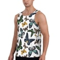 thumbnail image 2 of Gukieu Watercolor Butterflies Print Men's Quick Dry Fitness Vest, Round Neck Sleeveless Fitness Bodybuilding Top-X-Large, 2 of 7