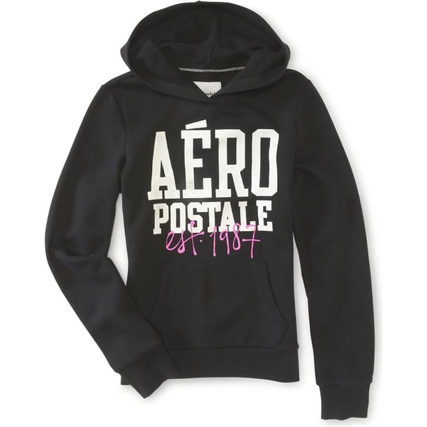 Aeropostale Aero Popover Hoody Sudadera con capucha para mujer, negro, mediano Aeropostale Sudadera