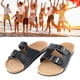 thumbnail image 3 of Zapatillas planas de verano para hombre, sandalias sin cordones de cuero PU de moda informal al aire libre, hebilla ajustable, negro, 42-1 pieza Sailing, 3 of 10