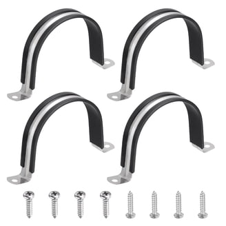 Uxcell 24-Pack 35mm Cable Clamps – 304 Stainless Steel With Rubber Cushion, R-Tube Hose Line Pipe Holder For Indoor/Outdoor Use (Fits M4 Screw)