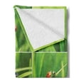 thumbnail image 2 of Ladybug Soft Flannel Fleece Blanket, Ladybug over Fresh Grass Divided Collage Vibrant Life Lawn Foliage Theme Vegetaiton, Cozy Plush for Indoor and Outdoor Use, 50" x 70", Green Red, by Ambesonne, 2 of 5