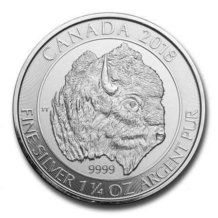 2018 Canada 1.25 oz Silver $8 Bison BU