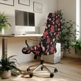 thumbnail image 3 of Renewold Poinsettia Flower Candy Cane Office Chair Cover Universal Stretch Desk Chair Cover with Elastic Bottom Removable Office Computer Chair Protector for Christmas Home Decor, S, 3 of 7