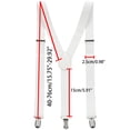 thumbnail image 5 of INSPIRE CHIC Metal Clamp Y Shaped Adjustable Suspender Clip Braces White One Size, 5 of 5