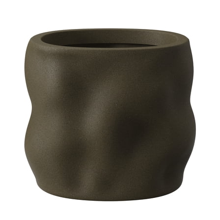 Better Homes & Gardens Mallory 8 inch Resin Planter Brown with Elegance Design for Flowers, Succulents and Herbs