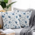 thumbnail image 3 of Outdoor Pillow Cover Watercolor Ombre Blue Flowers Leaf Set of 2 Waterproof Throw Pillowcases Plant Brach Decorative Patio Furniture Pillows for Couch Garden Indoor & Outdoor Use, 3 of 9