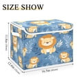 thumbnail image 3 of WOBOGO Cute Lion Large Collapsible Storage Box Flip Lid Fabric Decorative Organizer Container Basket with Handles 16.5×12.6×11.8in, 3 of 7