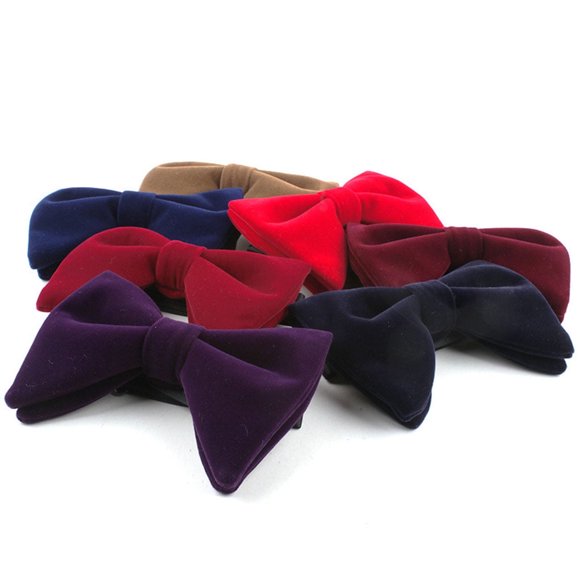 Becaristey Practical Gifts For Stylish Gentleman Velvet Bow Ties Multiple Colors Available Mens Velvet Bow Tie Black