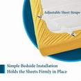 thumbnail image 6 of 500 Thread Count 100% Egyptian Cotton Sleeper Sofa Bed Sheet Set Stripe Twin Size (36" x 72" x 7") with 4 -PCS Fitted Straps Color Gold, 6 of 6