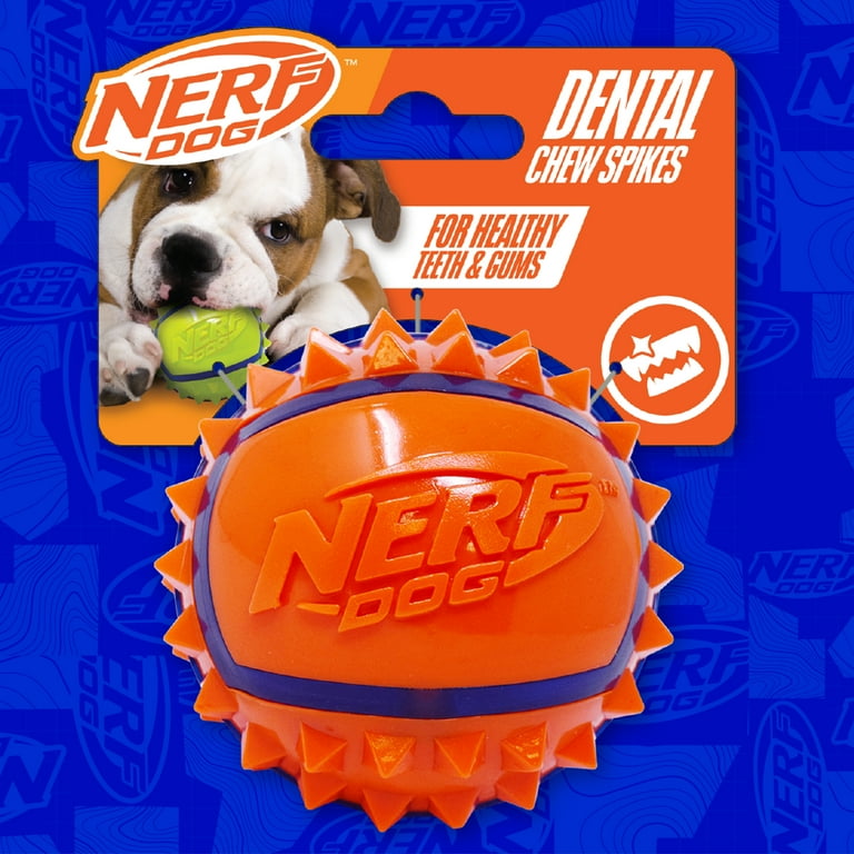 Nerf Dog TPR Dental Chew Spike Ball Dog Toy, 3 inch - Walmart.com