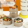 thumbnail image 3 of 4 Tier Insulated Lunch Box, 3.3L Large Capacity Food Container With Integral Fork Spoon, Stackable Bento Box For Office Workers, Students, And Outdoor Travel, 3 of 8