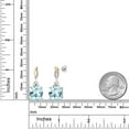 thumbnail image 6 of 925 Silver and 10K Yellow Gold Sky Blue Simulated Aquamarine and Moissanite and White Lab Grown Diamond Dangle Earrings for Women | 12.51 Cttw | Gemstone March Birthstone | Cushion 12MM, 6 of 6