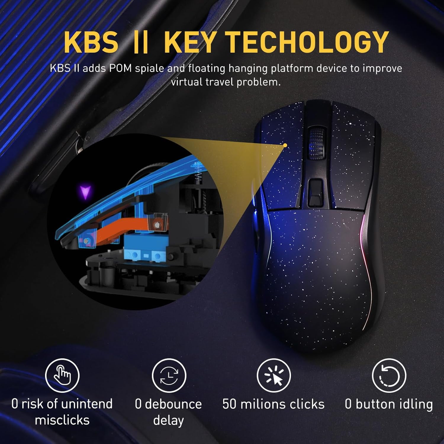 DAREU A950 Wireless Gaming Mouse with RGB Charging Dock,88g Lightweight Programmable Tri-Mode Wireless Mouse Gaming, Up to 12K DPI,1000Hz,120Hrs Playtime with RGB Backlit, Great for PC, Mac