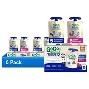 (6 pack) (10 Pack) GoGo Squeez Yogurtz Blueberry and Berry Pouch, 3 oz, 10 Pack