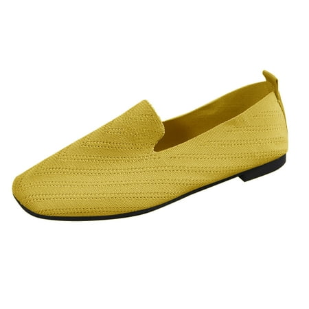 Ruyang Mesh Ballet Flats for Women Women Flat Shoes Knitted Lightweight Slip-on Loafers Breathabel Soft Comfortable Ballet Flats