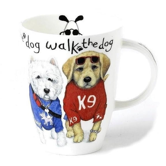 Roy Kirkham ER2331 90 mm Animal Fashion Dog Walk Louise Mugs, Multi Color - Set of 6