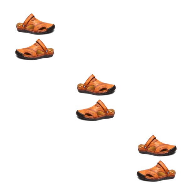 Qarigey 1 par de sandalias de cuero para hombre, elegantes, impermeables, antideslizantes, para senderismo, viajes, playa, marido, zapatos, Type1 NO1