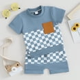 thumbnail image 2 of Bagilaanoe 2pcs Toddler Baby Boy Shorts Set Short Sleeve Checkerboard Print T Shirt Tops + Shorts 6M 12M 18M 24M 3T Kids Casual Summer Clothes, 2 of 7