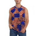 thumbnail image 1 of Balery Vintage USA Flag Camisetas sin mangas para hombre, absorbe la humedad y protege contra el mal olor.-3X-Large, 1 of 7