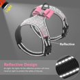 thumbnail image 4 of Arnés para perros con diamantes de imitación: chaleco reflectante de nailon para perros con pajarita brillante y correa para perros pequeños, medianos y grandes, fiestas y bodas, correa para el pecho para perros, correa de nailon reflectante, S Rojo Verde MX-0126455FYD, 4 of 5