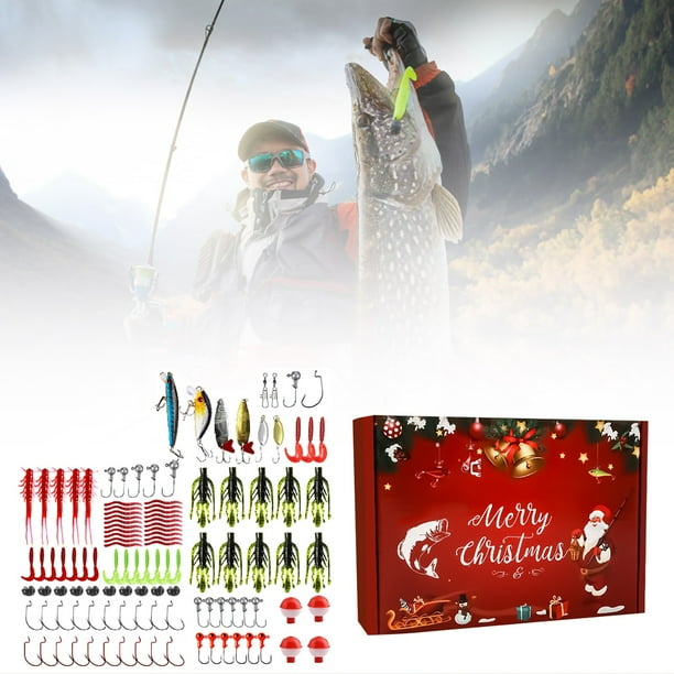 Calendario De Adviento De Pesca Para Adultos, Hombres Y Adolescentes, Calendario De Cuenta Atrás De 24 Días Para La Pesca, Pesca Navideña Para El Padre, El Abuelo O El Novio.