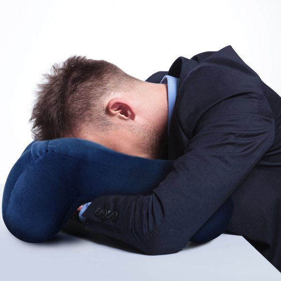 CRILSTYLEO Almohada Cómoda Cara Abajo Para Oficina Con Color Azul Oscuro