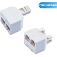 thumbnail image 3 of GHSDFBB Two Way Telephone Splitter, 4 Pack RJ11 6P4C Wall Jack Plug 1 to 2 Modular Adapter Converter, 3 of 5