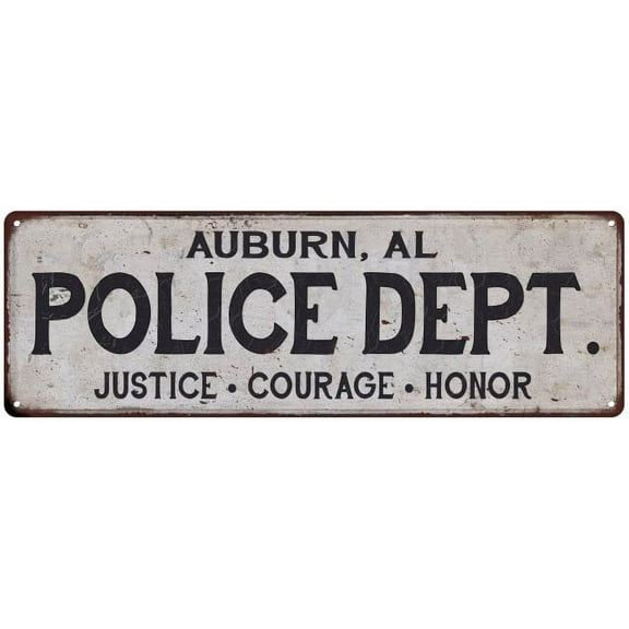 AUBURN, AL POLICE DEPT. Home Decor Metal Sign Gift 6x18 206180012580
