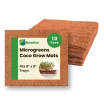 Envelor Coco Coir Fiber Grow Mat for Microgreens 9 x 9 Inches Coconut Coir Seed Starter Liner for Growing Trays, Hanging Baskets, Seed Starter Tray, Planter Sheets & Indoor Outdoor Plants, 10 Pack