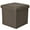Brown W/ No Handle, variant on Folding Storage Ottoman Cube Space-Saving Storage Toy Box Foot Rest Stool Seat 11.8"