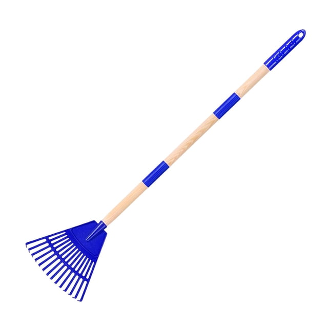 S SERENABLE Garden Rake Kids Leaf Rake for Seasonal Work Debris Removal Travel Gardening Blue