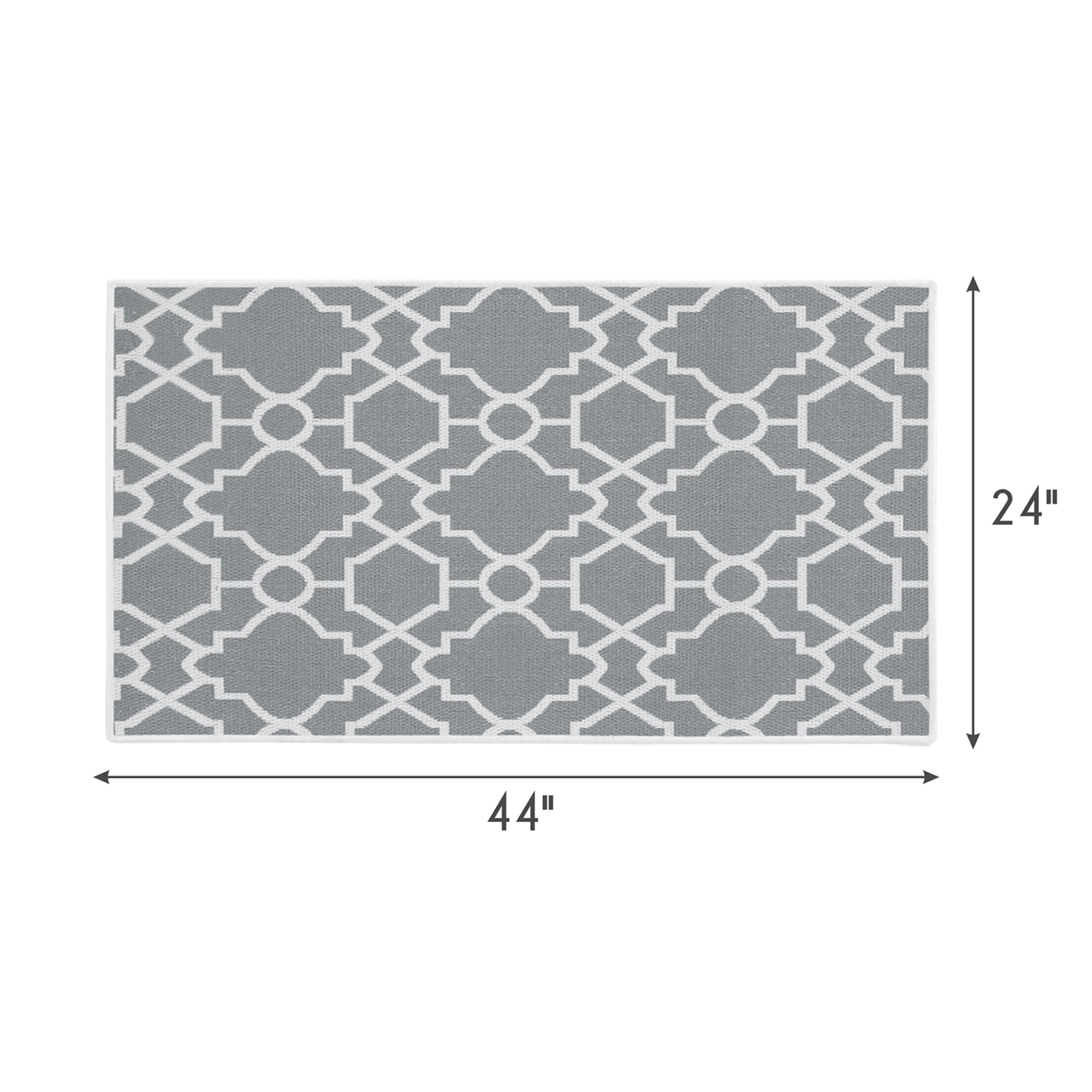 Sussexhome Non-Skid Thin Area Rugs for Laundry Room, Entryway, Bathroom and Kitchen - 20 x 31 Inches Floor Mat - Geometric-Gray2