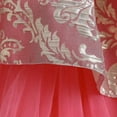 thumbnail image 5 of Flower Girls High Low Tulle Dress Sleeveless Jacquard Princess Birthday Wedding Gown for 2-8Y, 5 of 7