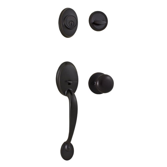 Weslock 02810-1S1FR2D Hillcrest Single Cylinder Handleset with Salem Trim with Adjustable Latch & Round Corner Strikes, Oil Rubbed Bronze