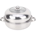 thumbnail image 1 of ZOUSSIQI Stainless Steel Steamer Pot, 28CM Food Grade Single Layer Stockpot Hotpot Steamer Steaming Cookware Kitchen Essential Steamer Pot CA919-36851, 1 of 9