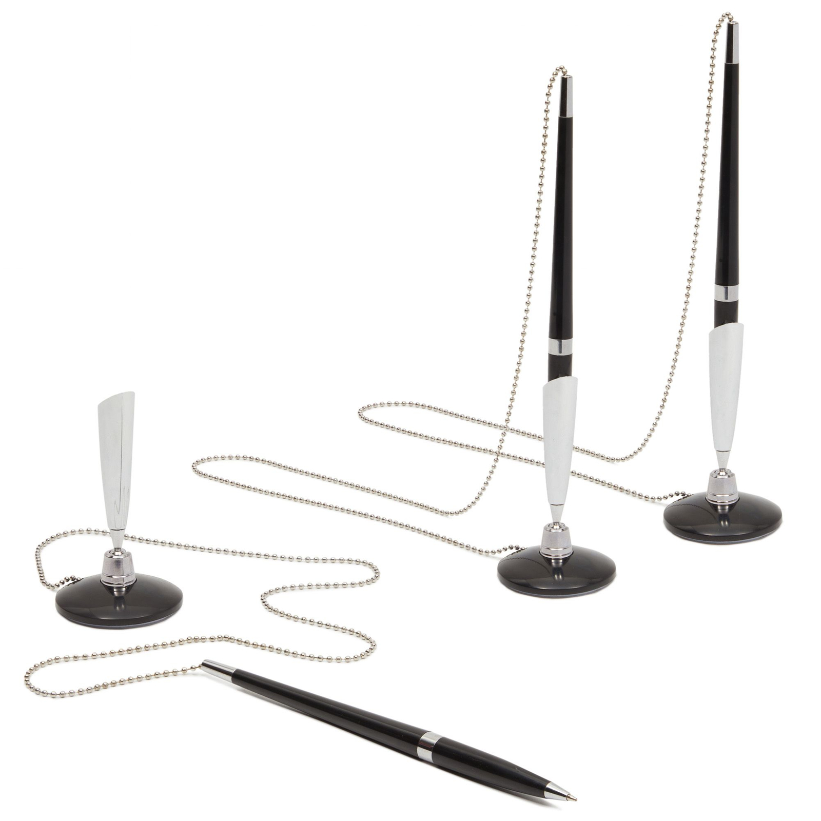 Stylos Sécurisés Avec Chaîne Et Support Adhésif – 6 Pièces, Idéal Pour Réception, Hôtel, Bureau