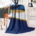 thumbnail image 2 of Blue and Gold Marble Glitter Waves Pattern Blanket,Comfortable Soft Flannel Throw Blanket,All Season,Warm Lightweight Blankets for Sofa Bed Couch Living Room Chair,60"x80", 2 of 4