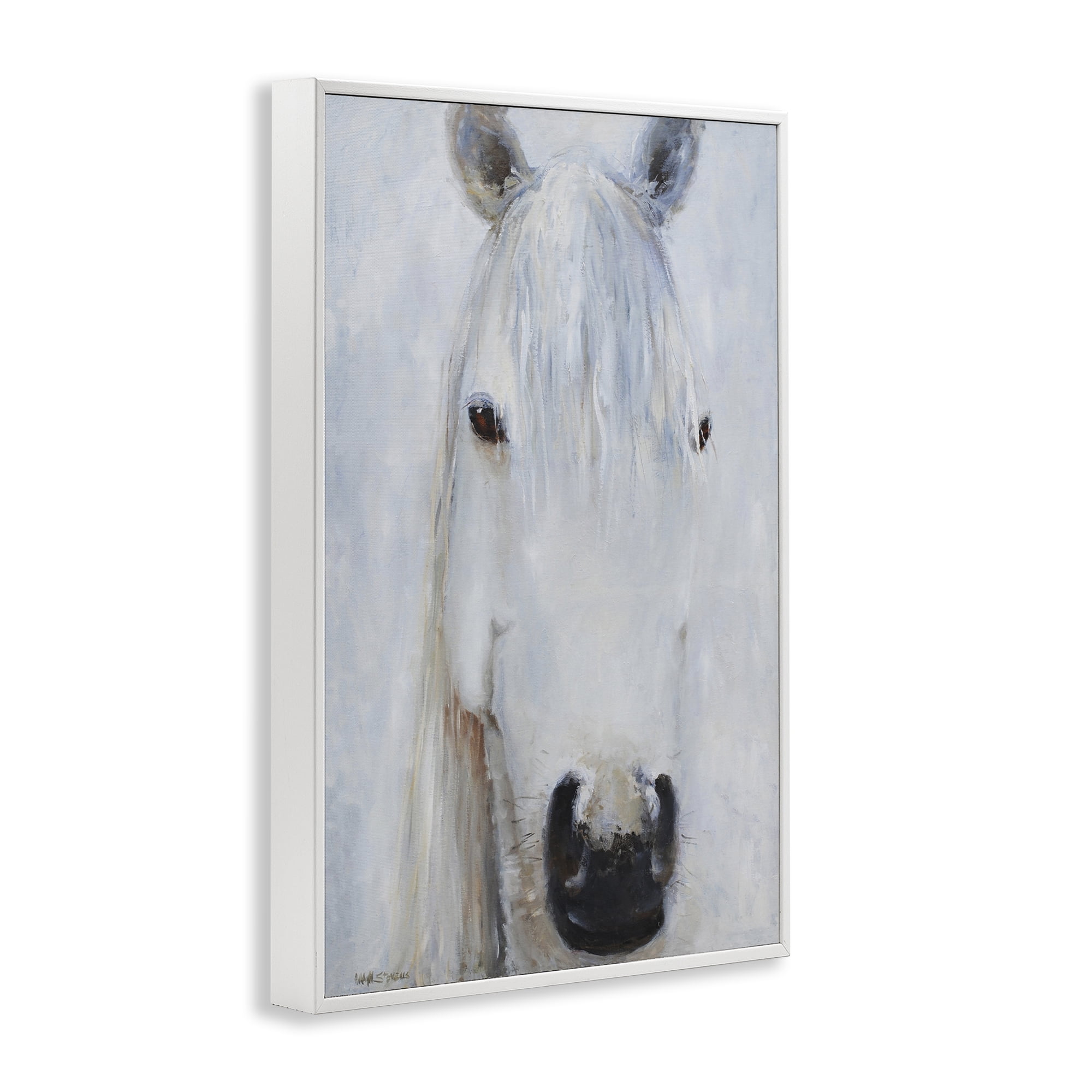 Stupell Industries Pure White Horse Portrait White Framed Giclee Art, design by Jadei Graphics