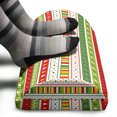 thumbnail image 3 of Christmas Foot Rest, Traditional Winter Seasonal Borders Stars Bells Trees Stripes Print, Non-Slip Backing Adjustable Ergonomic Memory Foam Leg Support for Office, Lime Green Yellow Red, by Ambesonne, 3 of 5