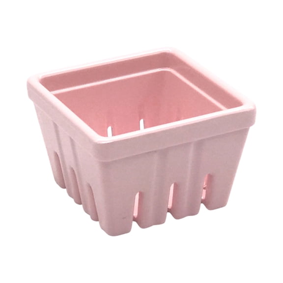 Aemutady Berry Basket,Square Kitchen Fruit Bowl With Holes,4.13" Colander Cute Bowl for Strawberry Berries Grape Cherry Veggies, Pink