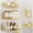 Gold, variant on 5 Pack Gold Shower Caddy Organizer, Self Adhesive Wall Storage Basket Rustproof Stainless Steel Shampoo Holder for Bathroom