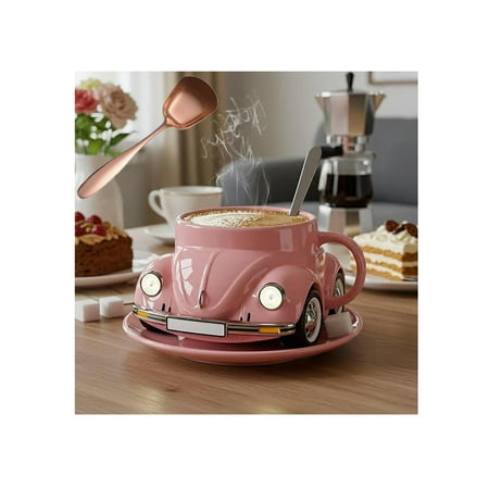 

Beetle Shaped Coffee Mug - Handmade Ceramic Beetle Shaped Coffee Mugs Funny Car Shaped Drink Mug for Car Fans Unique Tea Cup for Home Office Decor (yellow)
