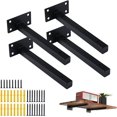 thumbnail image 1 of 4 piezas de soporte de estante, soporte de estante para fijación a la pared, soportes de estante de pared, soporte de esquina resistente, soporte flotante industrial Soporte, Bandejas de fijación de, 1 of 5