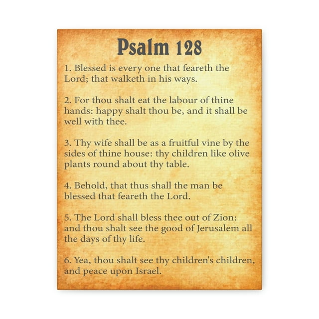 Scripture Walls Psalm 128 Chapter Gold Bible Canvas Christian Wall Art Ready to Hang Unframed