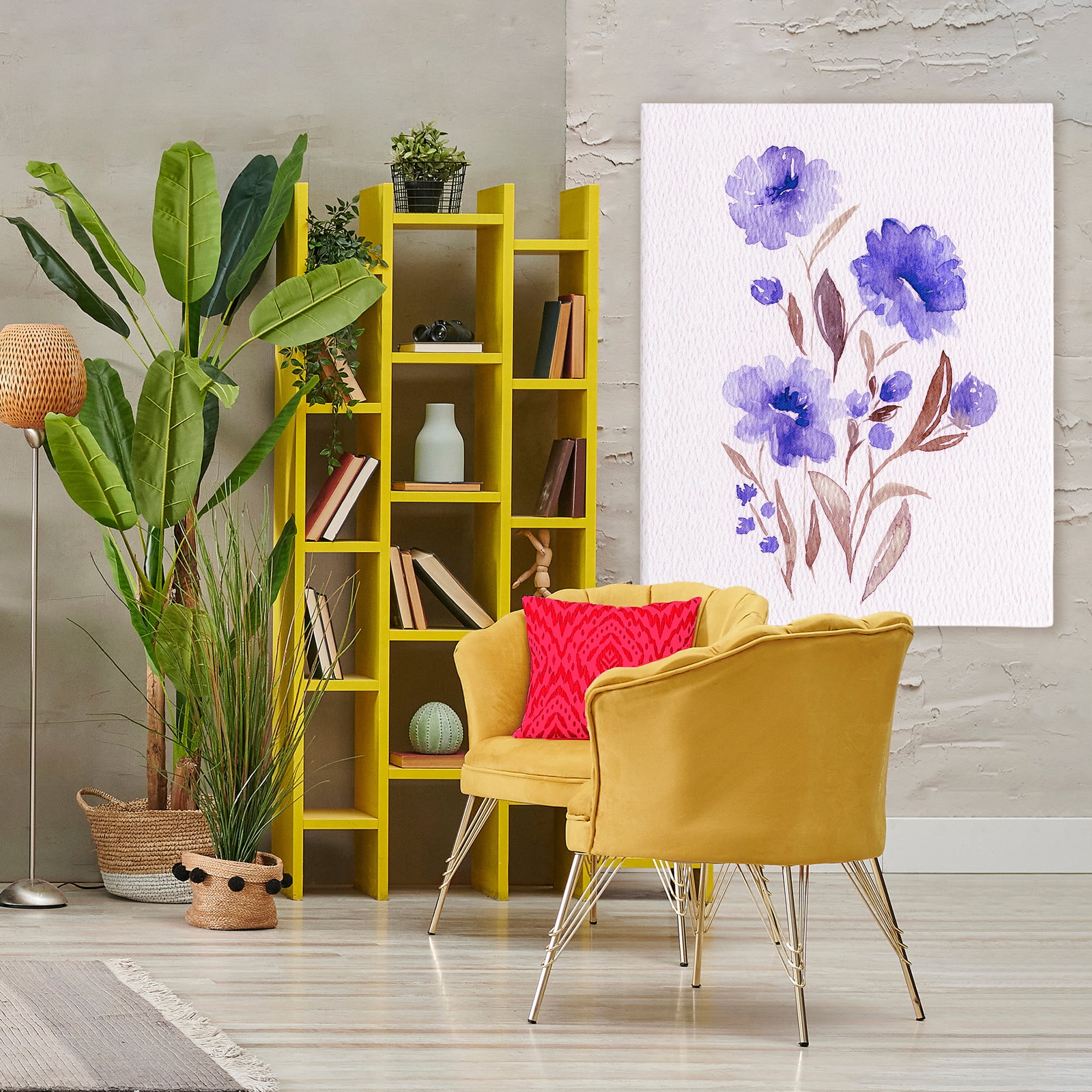 Stupell Industries Watercolor Purple Blossoms Canvas Wall Art, design by Leah Noel Art