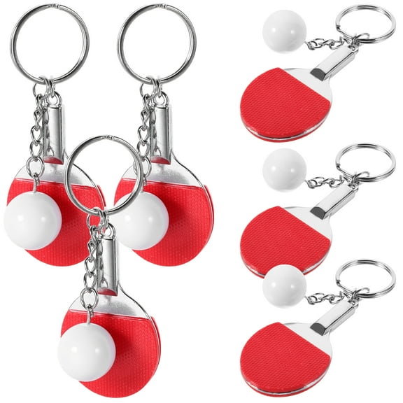 6Pcs Table Tennis Keychains Sports Themed Keychains Adorable Table Tennis Key Rings Small Keychains