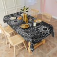 thumbnail image 2 of Black Paisley Pattern Rectangle Tablecloth 60"x120",Waterproof Polyester Rectangle Table Cloth, Wipeable Spillproof Polyester Tablecloth for Dining, Camping, Indoor and Outdoor, 2 of 6